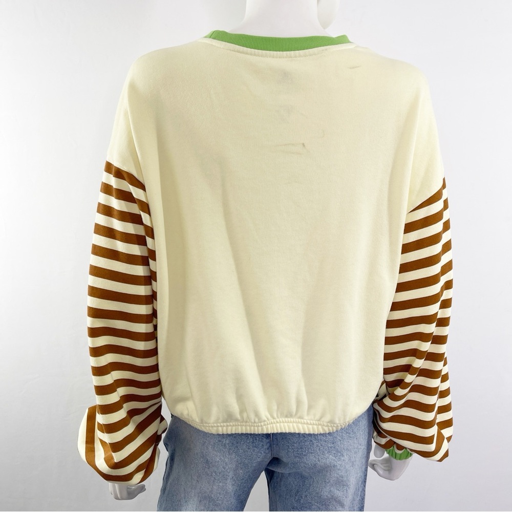 Disney Parks Sweater Chip & Dale Yellow Striped Long Sleeve Crew Neck Size L - Picture 7 of 10
